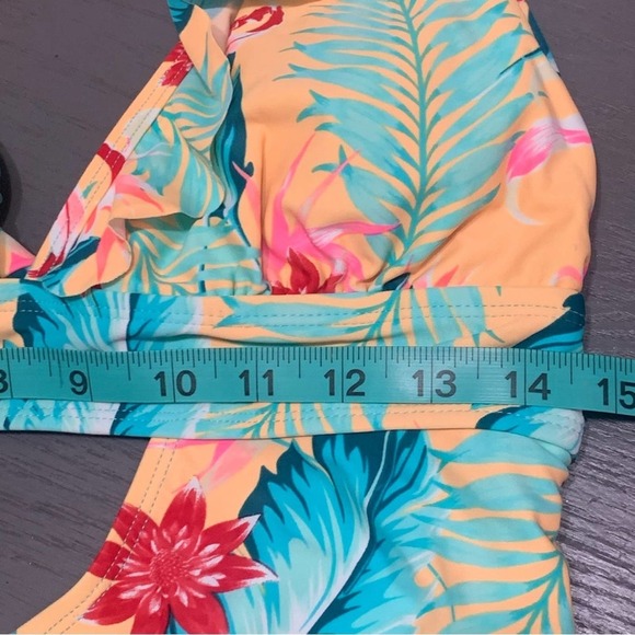 Feathers and Floral Bright XL Swimsuit. California. Sunshine. - Picture 8 of 14